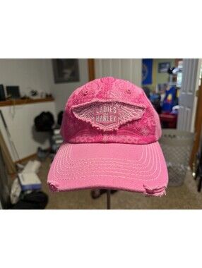 Harley Davidson HOG Ball cap NEW Distressed Ladies Pink hat
